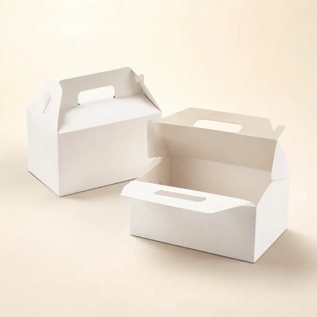 Boite poignée blanche (1 gâteau)
