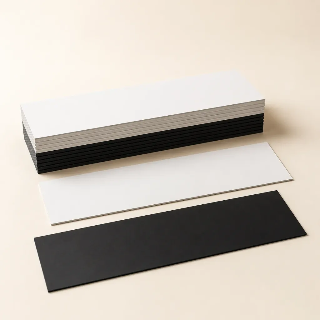 Rectangle Blanc/Noir 13x5