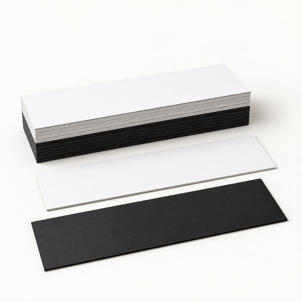 Rectangle Blanc/Noir 13x5
