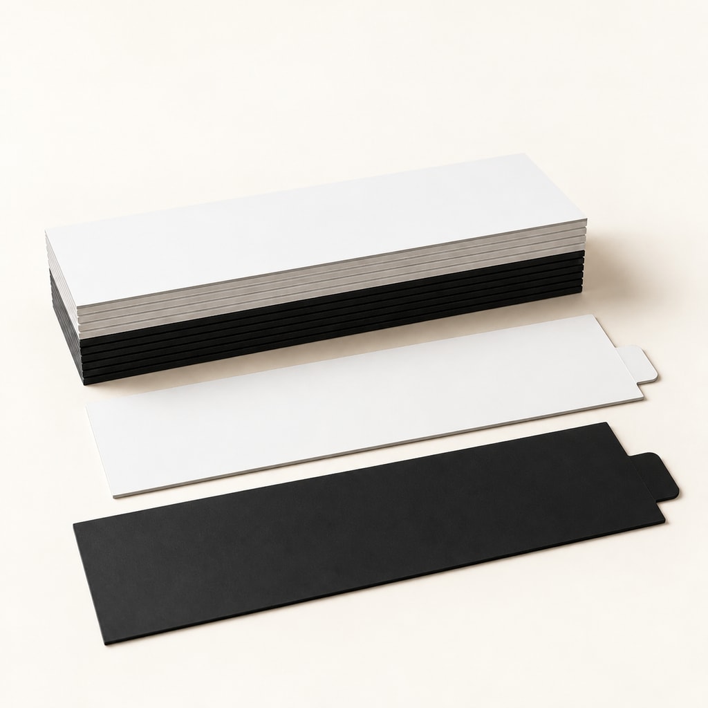 Rectangle Languette Blanc/Noir 13x4.5