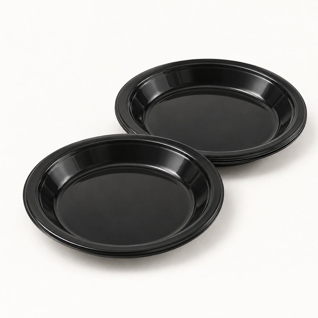 Mini Assiette Ronde Plastique Noir 95