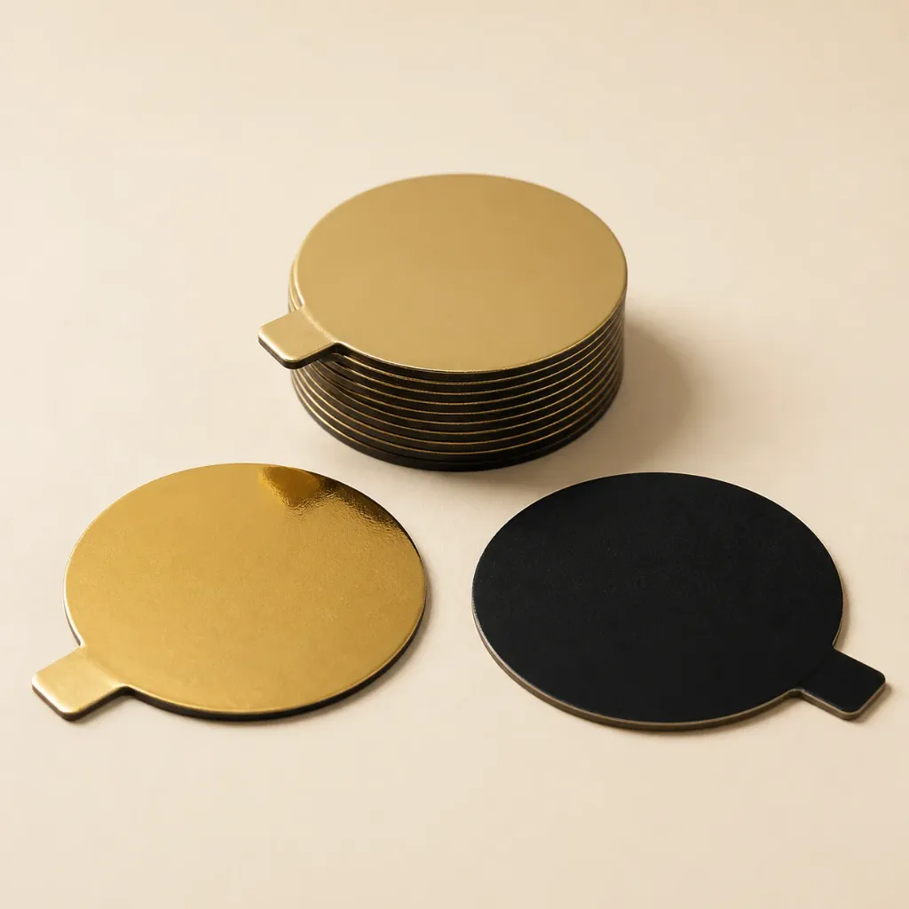 Rond languette Or/Noir 8cm