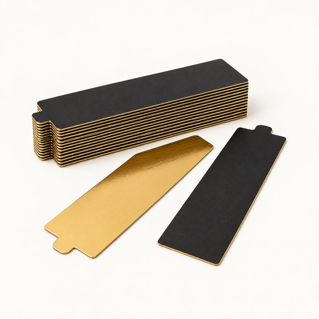 Rectangle languette Or/Noir 13x4,5
